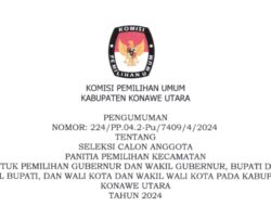 PENGUMUMAN SELEKSI CALON ANGGOTA PPK PEMILIHAN GUBERNUR DAN WAGUB, BUPATI DAN WAKIL BUPATI, WALIKOTA DAN WAKIL WALIKOTA DI KABUPATEN KONUT